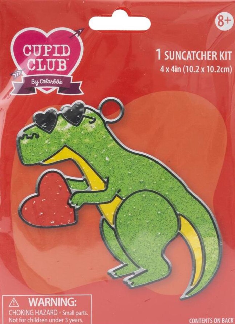 DIY Makit & Bakit Dinosaur Heart Valentines Day Suncatcher Kit Kids